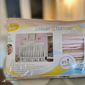 Wonder Bumper Baby Infant Crib Set Cream/Pink 38pc Set
